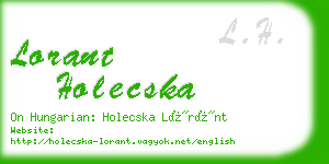 lorant holecska business card